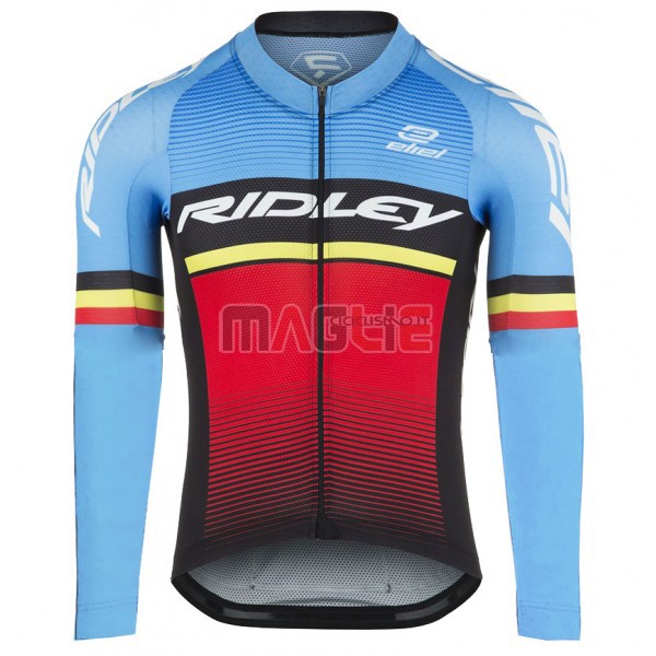 Maglia Ridley Rincon Manica Lunga 2017 Rosso e Blu